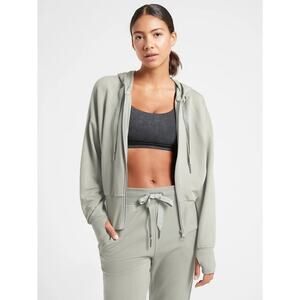 Athleta Balance Sweatshirt Sage Green Large Zip Up Hoodie Comfort Lounge Casual‎